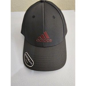 New Adidas Mens Decision 2 Cap Grey Red Aeroready Adjustable Fit Baseball Hat
